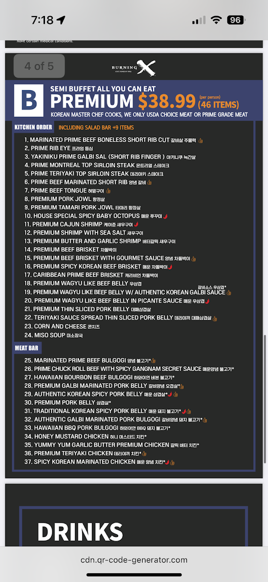 Burning X Korean BBQ Menu - Image 6